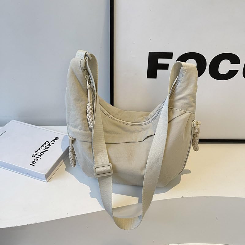 EMGILL Nylon Crescent Crossbody Bag for Women Shoulder Tote Handbag Casual Sling Bag Dumpling Purse Bag for Outdoor Travel - Image 3
